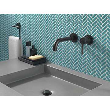 Delta Trinsic Wall Mount Faucet - Matte Black Luxury Bathroom Fixture