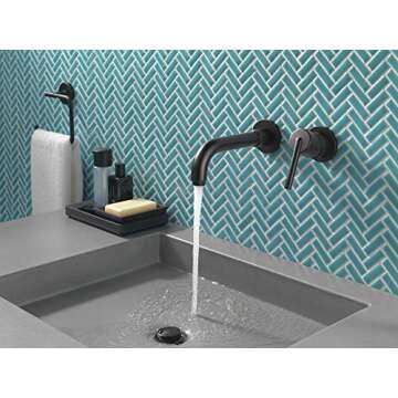 Delta Trinsic Matte Black Wall Mount Bathroom Faucet