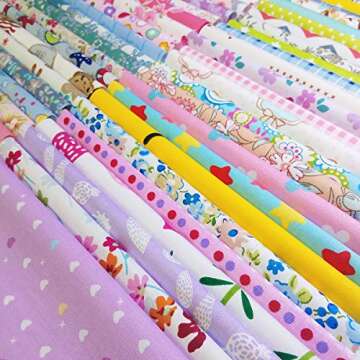 levylisa 50 Assorted Cotton Squares for Quilting and Crafts