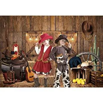 Felortte 8x6FT Rustic Barnyard Backdrop for Parties