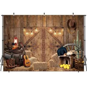 Felortte 8x6FT Rustic Barnyard Backdrop for Parties