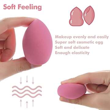 8 PCS Makeup Sponges Blender Latex-Free Vegan Beauty Sponge Professional Beauty Sponge Blender Makeu...