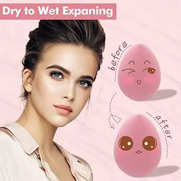 8 PCS Makeup Sponges Blender Latex-Free Vegan Beauty Sponge Professional Beauty Sponge Blender Makeup Egg Foundation Blending