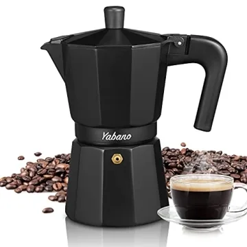 Yabano Stovetop Espresso Maker, 3 Cups Moka Coffee Pot Italian Espresso for Gas or Electric Ceramic ...