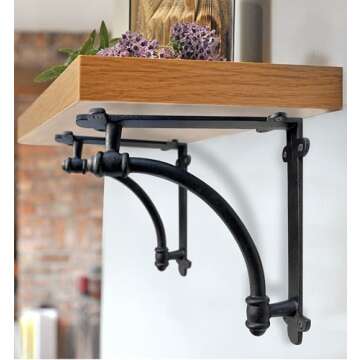 Stylish NACH Cast Iron Decorative Shelf Brackets Set