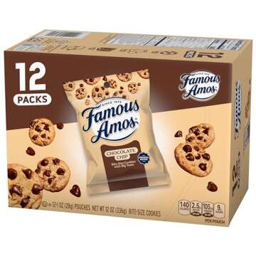 Famous Amos Classic Chocolate Chip Cookies, 1 Ounce Bag (Pack of 12)