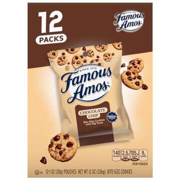 Famous Amos Classic Chocolate Chip Cookies, 1 Ounce Bag (Pack of 12)