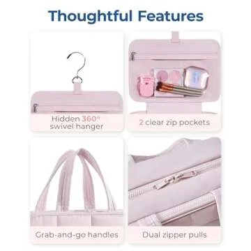 Stylish BAGSMART Toiletry Bag with Jewelry Organizer for Travel