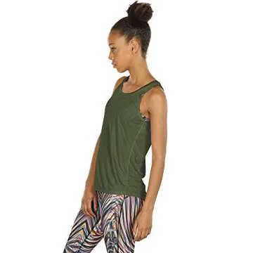 icyzone Yoga Tops Racerback Tank for Women - Grey/Green