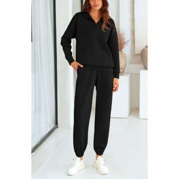 BTFBM Womens 2 Piece Sweatsuit Sets Fall Outfits Tracksuits 2025 Long Sleeve Half Zip Sweatshirt Sweatpants Lounge Set