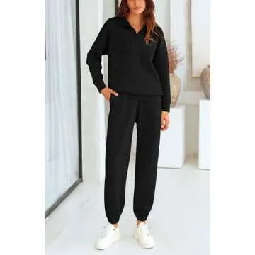 BTFBM Womens 2 Piece Sweatsuit Sets Fall Outfits Tracksuits 2025 Long Sleeve Half Zip Sweatshirt Sweatpants Lounge Set
