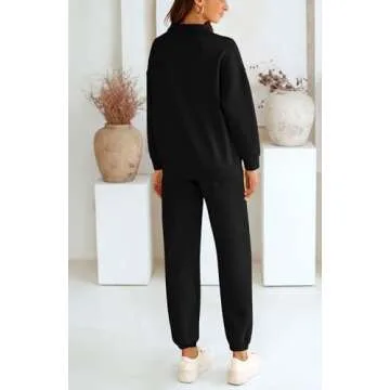 BTFBM Womens 2 Piece Sweatsuit Sets Fall Outfits Tracksuits 2025 Long Sleeve Half Zip Sweatshirt Sweatpants Lounge Set