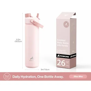 POWCAN Insulated Water Bottle With 2-in-1 Lid