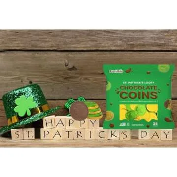 Saint Patrick's Day Chocolate Green and Gold Coins Pack