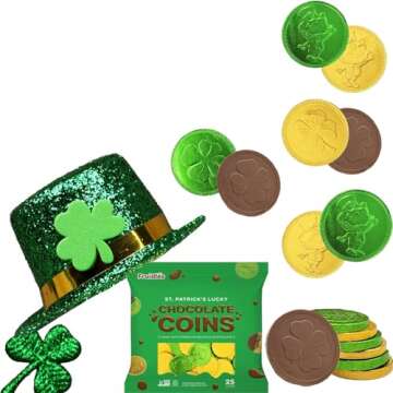 Saint Patrick's Day Chocolate Green and Gold Coins Pack