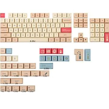 Fogruaden PBT Keycaps 139 Keys Soymilk Keycap Set Dye-Sublimation Custom Keycaps XDA Profile Cute Keycaps for Cherry Gateron MX Switches Mechanical Keyboard