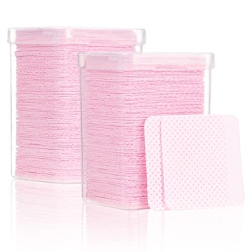 TEOYALL 400 PCS Lash Extension Glue Wipes, Lint Free Glue Cleaning Pads Non-Woven Fabric Nail Polish...