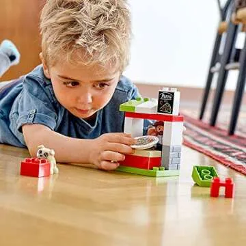 LEGO DUPLO Town Pizza Stand 10927 Pretend Play Pizza Set for Toddlers, Learning Toy for Kids Ages 2 and Over (18 Pieces)