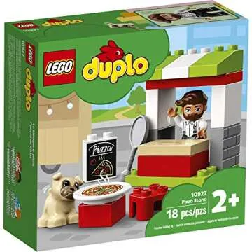 LEGO DUPLO Town Pizza Stand 10927 Pretend Play Pizza Set for Toddlers, Learning Toy for Kids Ages 2 and Over (18 Pieces)