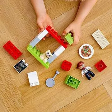 LEGO DUPLO Town Pizza Stand 10927 Pretend Play Pizza Set for Toddlers, Learning Toy for Kids Ages 2 and Over (18 Pieces)