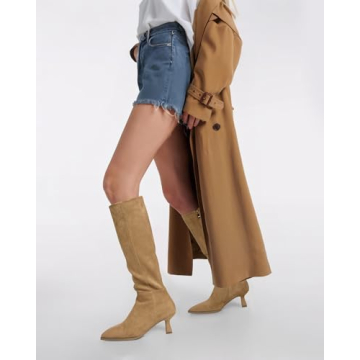 MUCCCUTE Suede Knee High Boots for Women - Kitten Heel Elegance