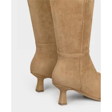 MUCCCUTE Suede Knee High Boots for Women - Kitten Heel Elegance