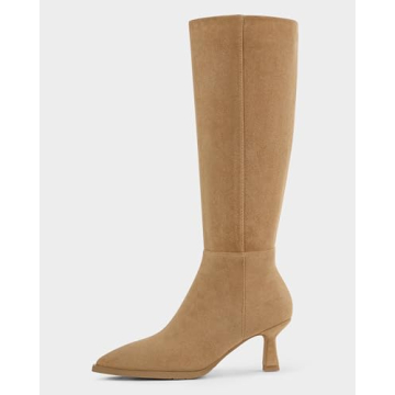 MUCCCUTE Suede Knee High Boots for Women - Kitten Heel Elegance