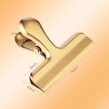 Erduoduo Gold Chip Clips - Durable Stainless Steel Bag Clips (8 PCS)