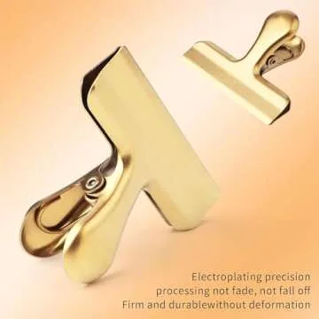 Erduoduo Gold Chip Clips - Durable All-Purpose Bag Clips