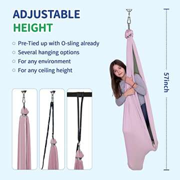 OUTREE Sensory Swing, Double Layer Therapy Swing with 360° Swivel Hanger, Healing & Relaxing Cuddle Sensory Swing for Kids and Adults with Autism, ADHD, Sensory Processing Disorder