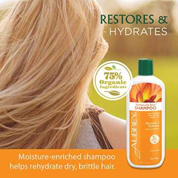 AUBREY Honeysuckle Rose Shampoo | Restores, Hydrates & Replenishes Dry Hair | Rosa Mosqueta Rose Hip & Argan Oils | 75% Organic Ingredients | 11oz