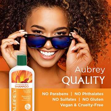 AUBREY Honeysuckle Rose Shampoo | Restores, Hydrates & Replenishes Dry Hair | Rosa Mosqueta Rose Hip & Argan Oils | 75% Organic Ingredients | 11oz