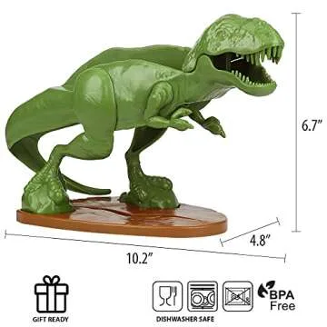 Dinosaur Taco Holders - T-Rex Premium Novelty Taco Stand and Set of 4 Dino Flat Fold Stands