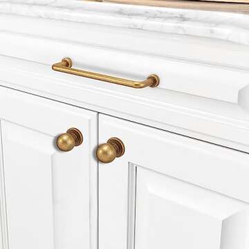 BUKOBYHE 10 Pack 5Inch Kitchen Cabinet Handles Antique Brass Cabinet Pulls Vintage Drawer Pulls Kitchen Hardware Zinc Alloy Kitchen Handles for Cabinets Cupboard Handles Drawer Handles
