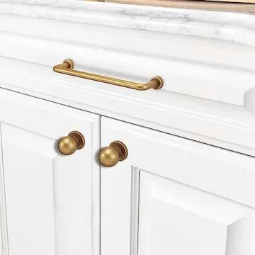 BUKOBYHE 10 Pack 5Inch Kitchen Cabinet Handles Antique Brass Cabinet Pulls Vintage Drawer Pulls Kitchen Hardware Zinc Alloy Kitchen Handles for Cabinets Cupboard Handles Drawer Handles