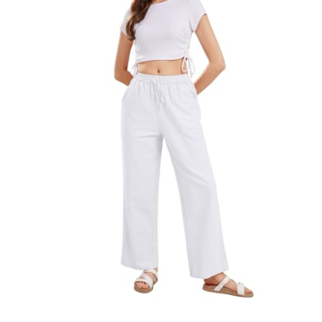 Stylish CHARTOU Women's Linen Palazzo Pants for Summer