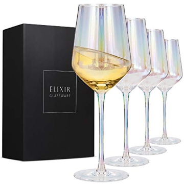 ELIXIR GLASSWARE Wine Glasses Set of 4-17 oz - Crystal Wine Glasses Set - Red Wine Glasses or White ...