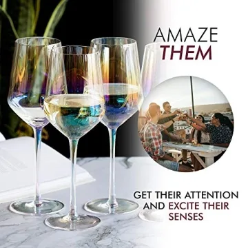 Stunning Elixir Glassware Wine Glasses Set of 4 - Elegant Crystal Design