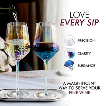 Stunning Elixir Glassware Wine Glasses Set of 4 - Elegant Crystal Design