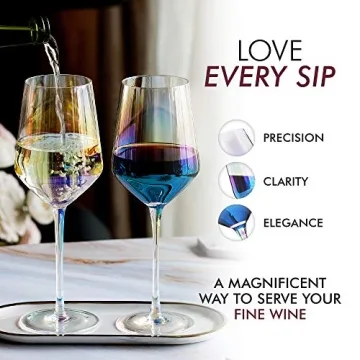 Stunning Elixir Glassware Wine Glasses Set of 4 - Elegant Crystal Design