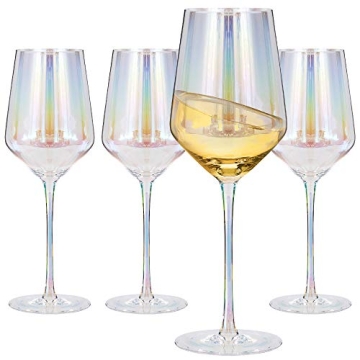 Stunning Elixir Glassware Wine Glasses Set of 4 - Elegant Crystal Design