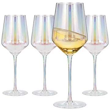 Stunning Elixir Glassware Wine Glasses Set of 4 - Elegant Crystal Design