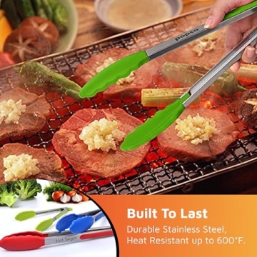 Hot Target Silicone Kitchen Tongs Set - 7, 9, 12 Inches