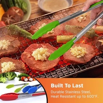 Hot Target Silicone Kitchen Tongs Set - 7, 9, 12 Inches