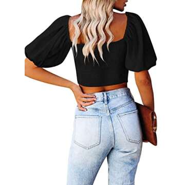 Kikula Off Shoulder Sexy Puff Sleeve Crop Top