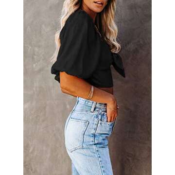 Kikula Off Shoulder Sexy Puff Sleeve Crop Top