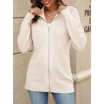 Soft Oversized Turtleneck Zip-Up Cardigan for Women
