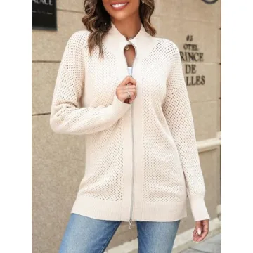 Soft Oversized Turtleneck Zip-Up Cardigan for Women