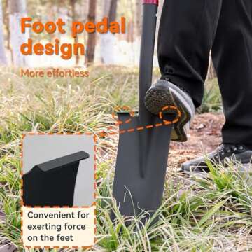 KOLEIYA Drain SpadeShovel, Garden Spade Shovels for Digging Heavy Duty, Trenching,Planting,Transplan...