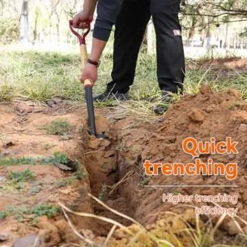 KOLEIYA Drain SpadeShovel, Garden Spade Shovels for Digging Heavy Duty, Trenching,Planting,Transplanting,Metal Y-Grip,Wooden Handle,45Inch